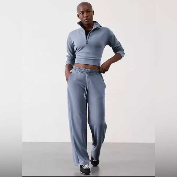 Athleta Seasoft Mid Rise Straight Pant | Shadow Blue - Picture 2 of 9